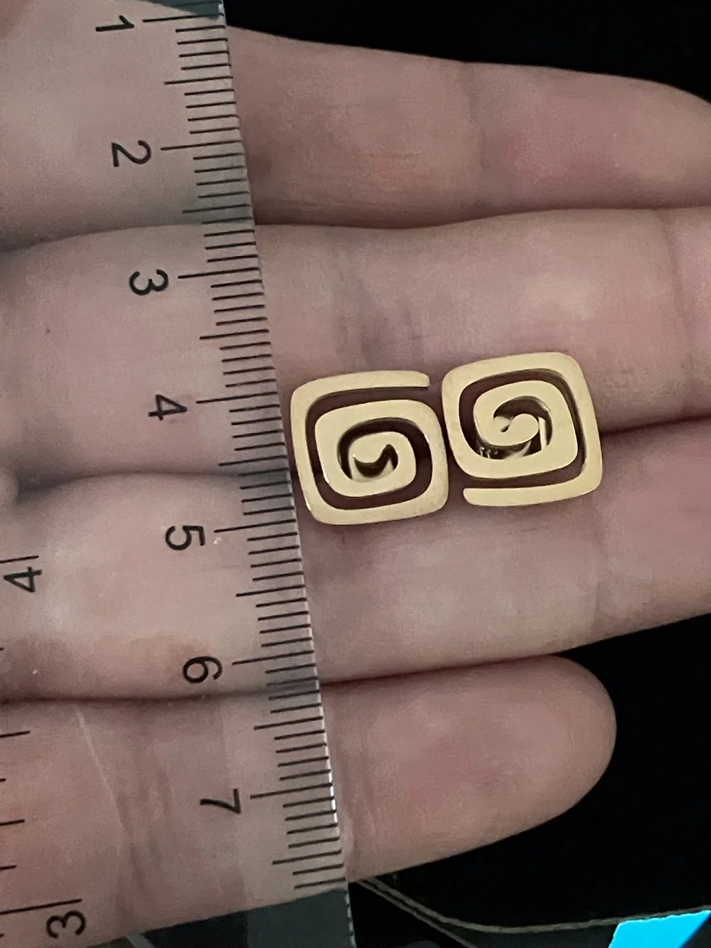 Square Spiral Stud Earrings in 18k Rose Gold Over Stainless Steel